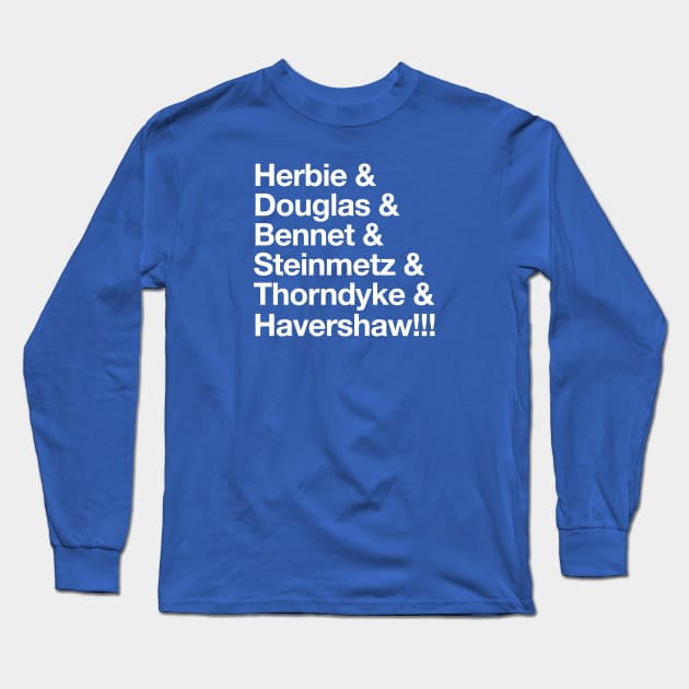 Herbie - Original “&” List (White on Blue) Long Sleeve T-Shirt by jepegdesign